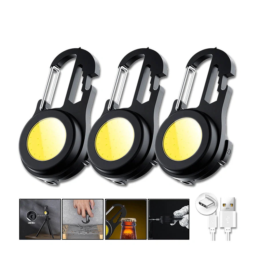 6 IN 1 Multi-functional Mini Keychain Lamp with Super Bright COB Light