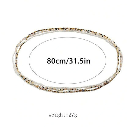 Stylish mixed colour beaded waist chain accessory for beach vacations and holidays