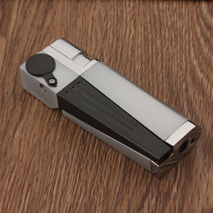 Foldable metal pipe lighter with stash compartment - eco-friendly smoking gadget