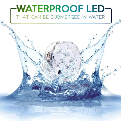 Vibrant RGB waterproof underwater lights with remote control for pools, spas, ponds and other outdoor features