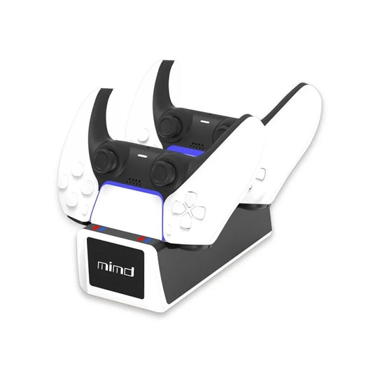 PS5 Wireless Controller Dual Charge Dock in black and white