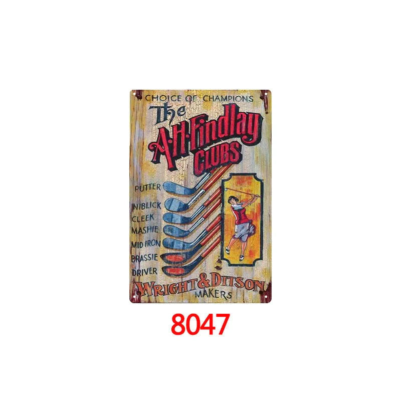 Retro American style tin painting wall decoration 30x20cm