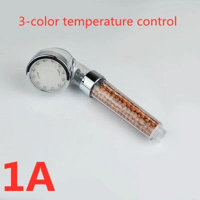 Color Changing LED Shower Head with temperature display and high-pressure flow