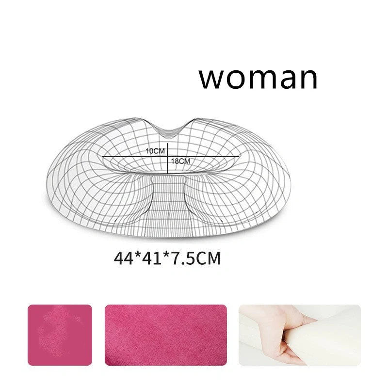 Premium memory foam seat cushion with tailored design for men and women, featuring breathable materials and a removable cover for easy cleaning.