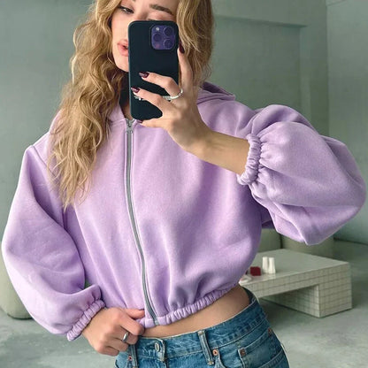 Stylish women's solid colour hoodies in various colours and sizes