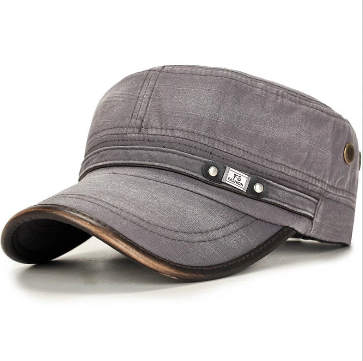 Malecap Middle-aged Casual Cotton Flat Cap in various colours with tie-dye pattern