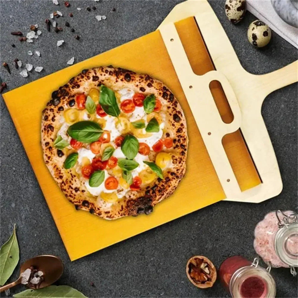 Non-stick sliding pizza shovel with hanging hole for easy storage