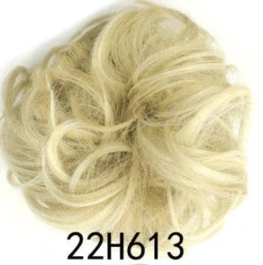 Synthetic wavy curly messy hair bun for women, 12cm diameter, high temperature wire