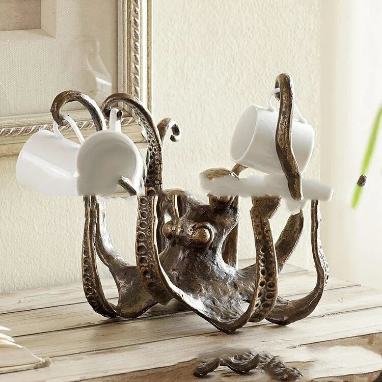 Decorative Resin Octopus Tea Cup Holder for Home and Office