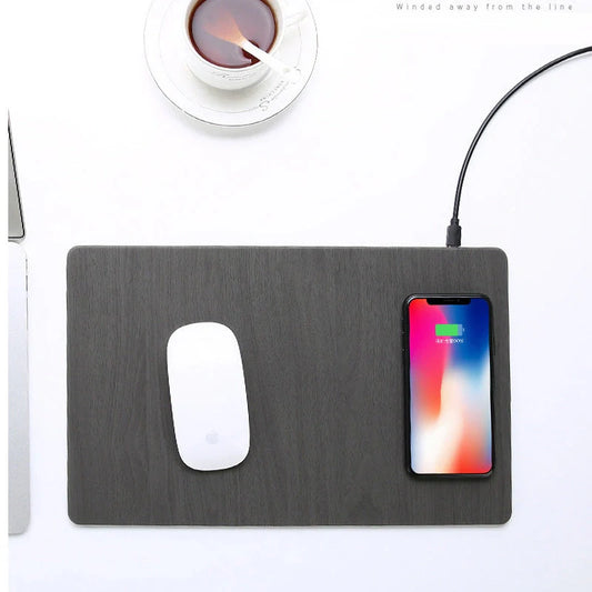 Qi Wireless Charging Mouse Pad with PU Leather Surface for comfortable and efficient charging