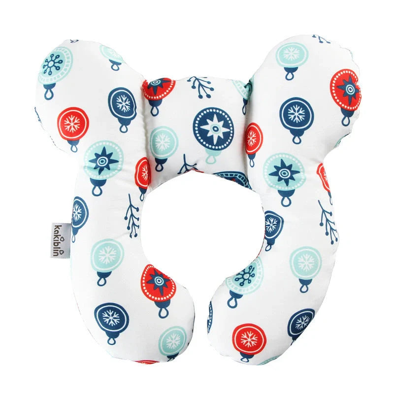 U-shaped baby head support pillow in pure cotton for car safety seats