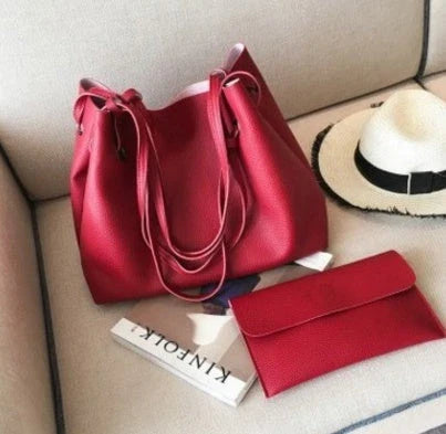 Fashionable shoulder tote bag with detachable crossbody strap, made of premium PU leather and available in multiple stylish colors