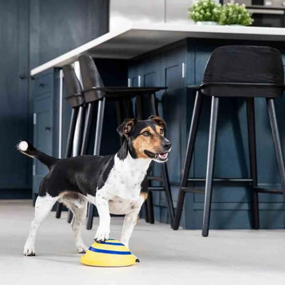 Sounding Disc Woof Glider yellow interactive dog toy