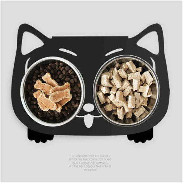 Stainless steel anti-spill pet feeding bowl in various colors