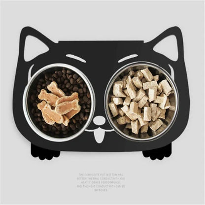 Stainless steel anti-spill pet feeding bowl in various colors