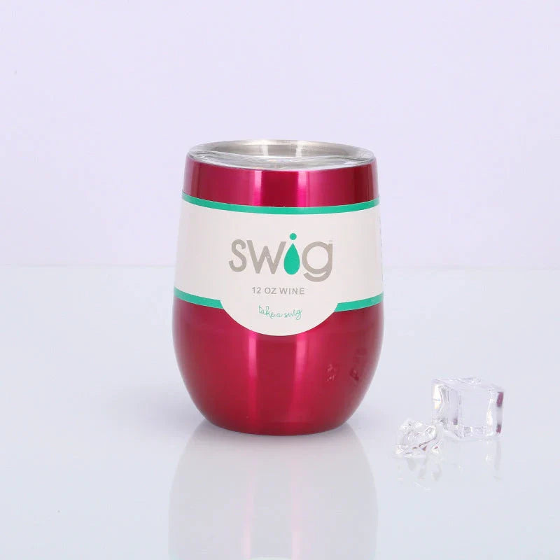 Premium Stainless Steel Insulated Wine Tumbler in Various Vibrant Colors - 12 oz Capacity, Vacuum Sealed Design