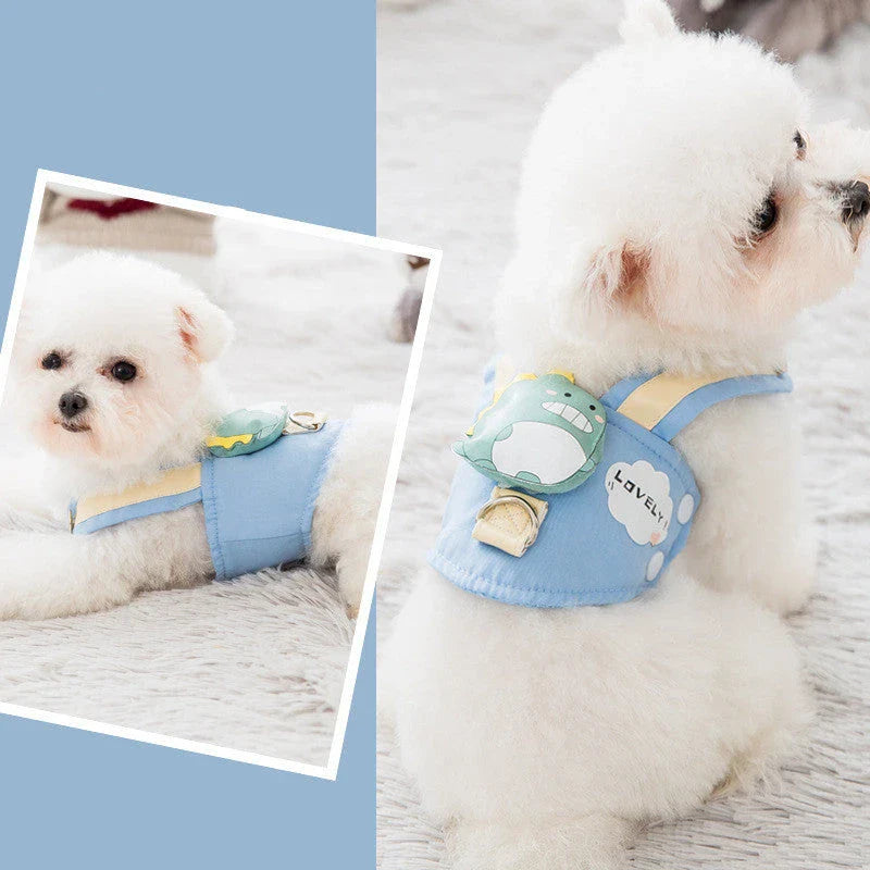A stylish and comfortable dog harness and leash set in a variety of vibrant colours and patterns
