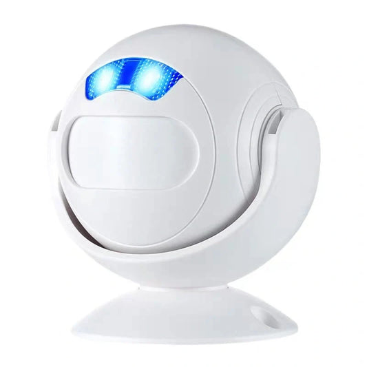 Burglar alarm ks-sf23 with white finish, wide detection angle, and multiple power options