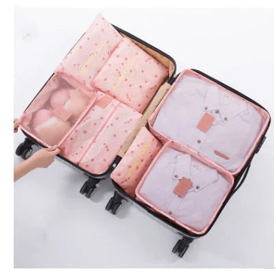 Premium waterproof nylon travel organizer set with mesh panels for easy visibility and organization