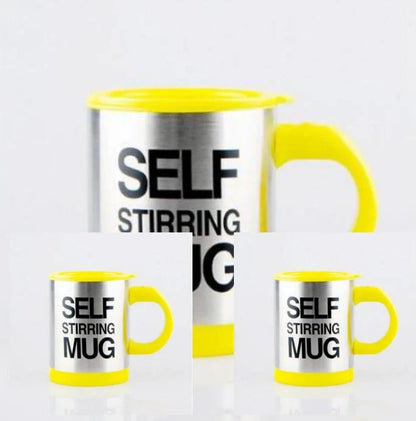 304 stainless steel self-stirring mug with magnetic mixer in various colours