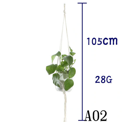 Stylish hanging cotton rope plant holder for indoor and outdoor decoration