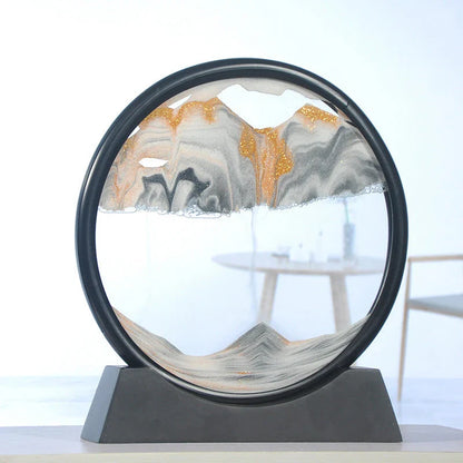 Mesmerizing glass sand art with vibrant, ever-changing movements in a variety of colors