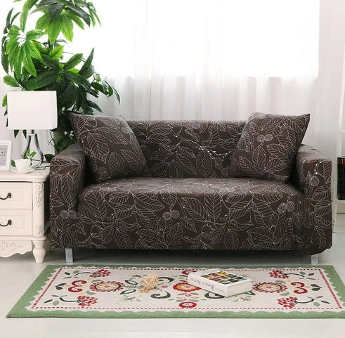 Elastic sofa cover in navy blue with high-density fabric protection
