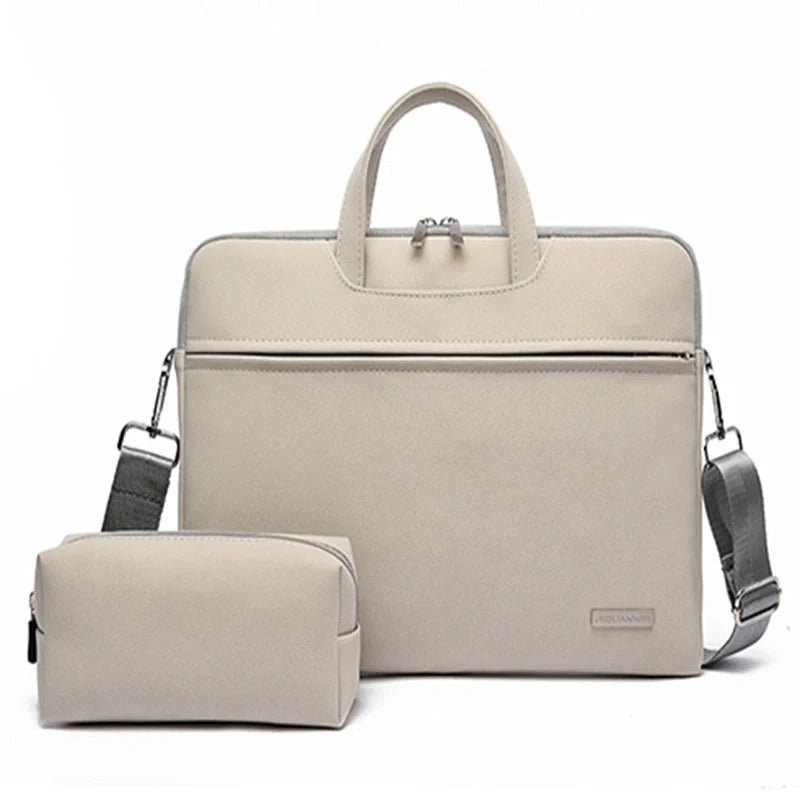 Stylish waterproof PU leather laptop bag for MacBook Air with removable shoulder strap