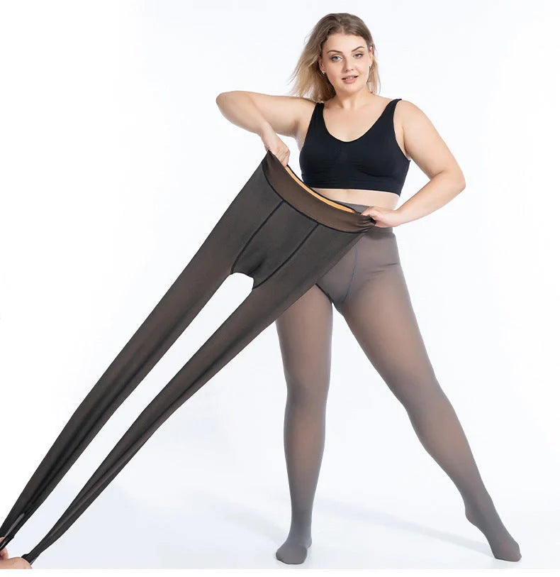 Winter Plus Velvet Thick Adjustable Pantyhose Leggings in Korean style boot pants length