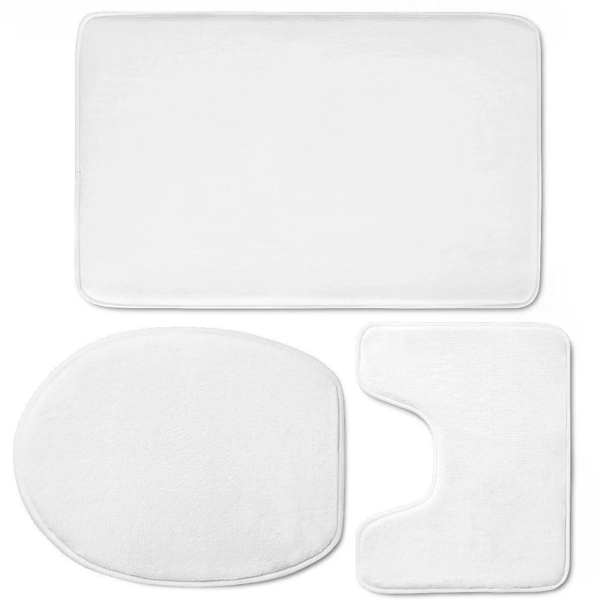 Custom 3D style bathroom set with flannel floor mats and toilet seat cover