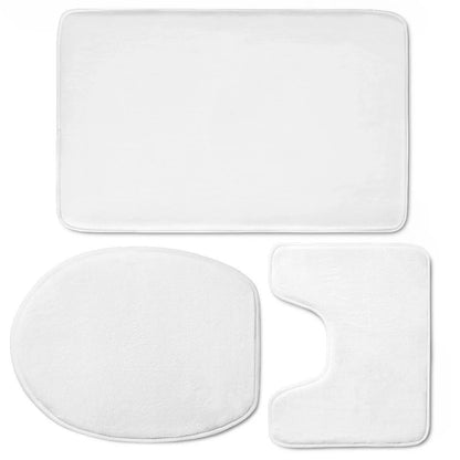 Custom 3D style bathroom set with flannel floor mats and toilet seat cover