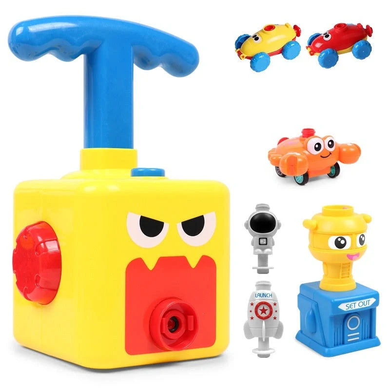 Children's air balloon powered car toy with 12 balloons, educational and eco-friendly