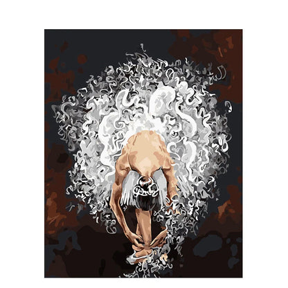 DIY digital oil painting kit featuring a ballerina character on canvas