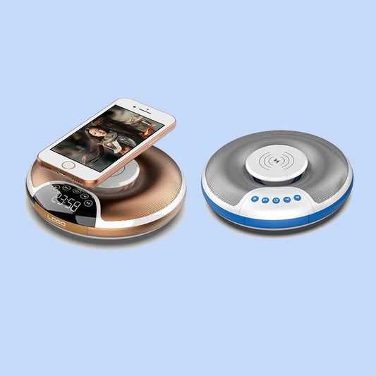 UFO Creative Smart Bluetooth Speaker with Wireless Charging in Gold and Black