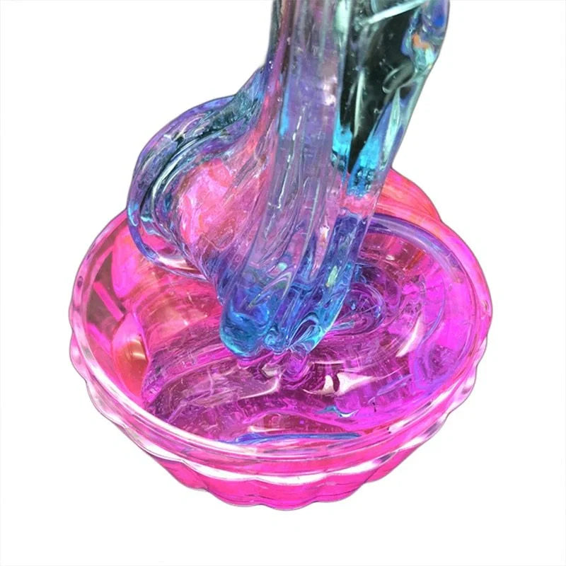 Vibrant Gradient Multicolor Crystal Slime for creative play and stress relief