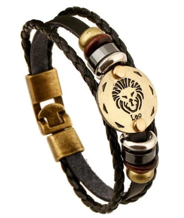 Stylish constellation-themed leather bracelet with adjustable length and variety of designs