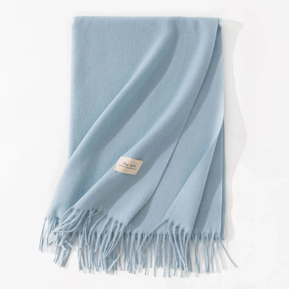 Elegant artificial cashmere scarf for women in various colors, perfect for winter warmth and style.