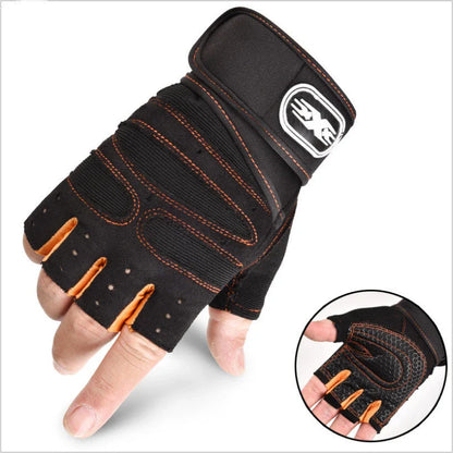 Premium half-finger cycling gloves with breathable mesh, adjustable wrist support, and non-slip palm grips for superior comfort and control during cycling and fitness activities.