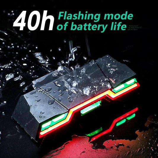 USB rechargeable waterproof bicycle tail light with 3 colour options