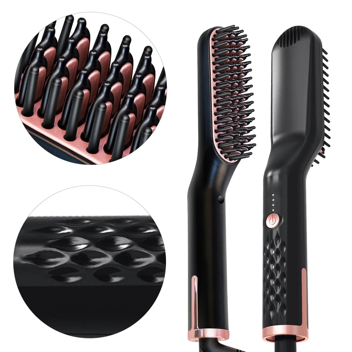 Electric straightening hair comb with ceramic coating and dual temperature settings