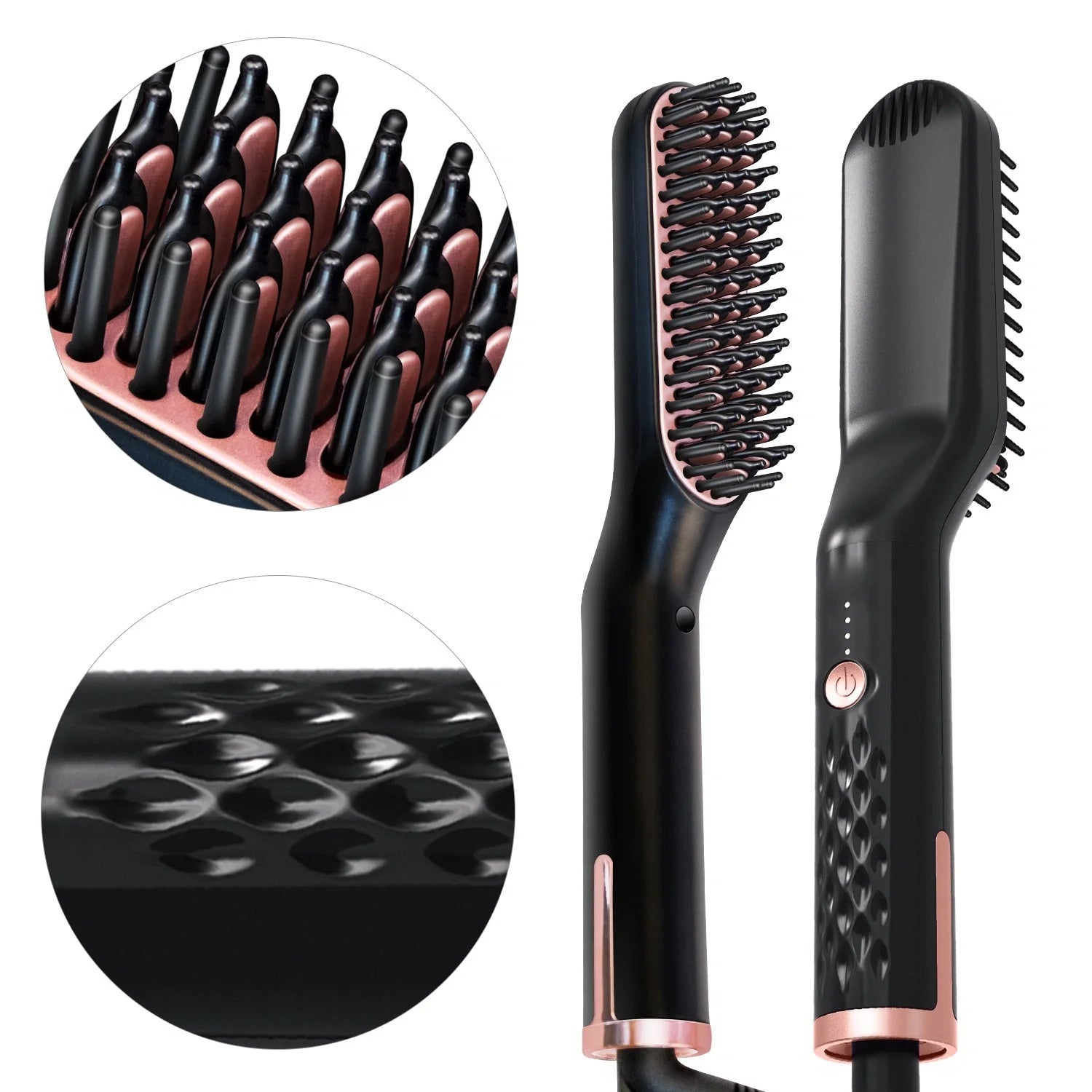 Electric straightening hair comb with ceramic coating and dual temperature settings