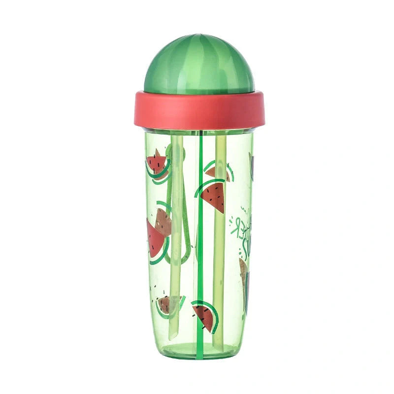 Double straw cup with leak-proof design in vibrant colors