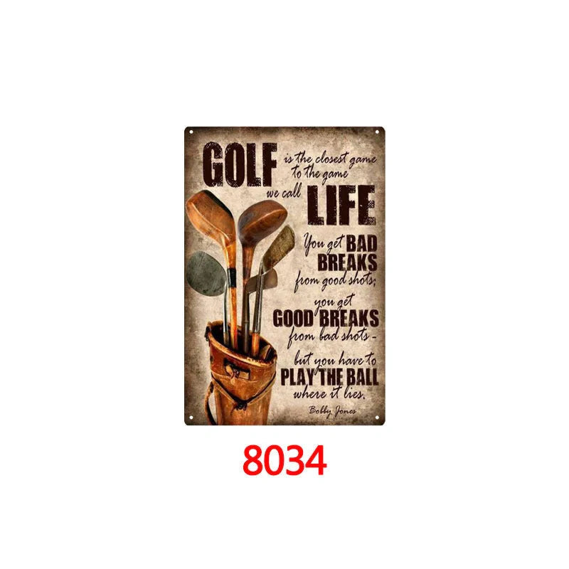 Retro American style tin painting wall decoration 30x20cm
