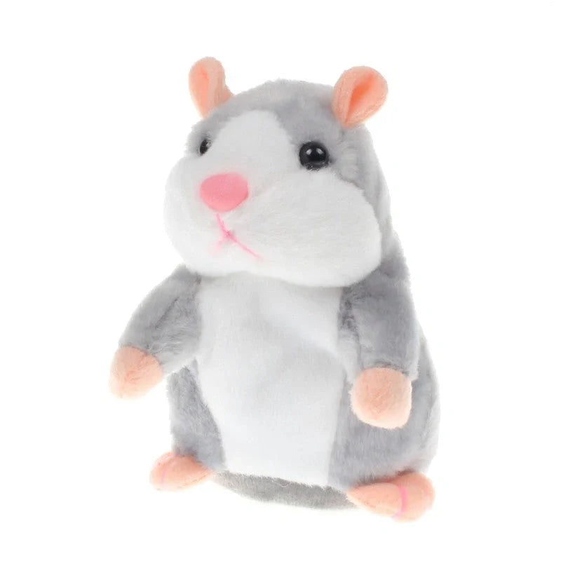 15CM Little Talking Hamster Toy in light brown, dark brown, and grey