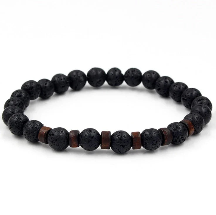 Stylish volcanic stone bracelet in various colors and designs for men