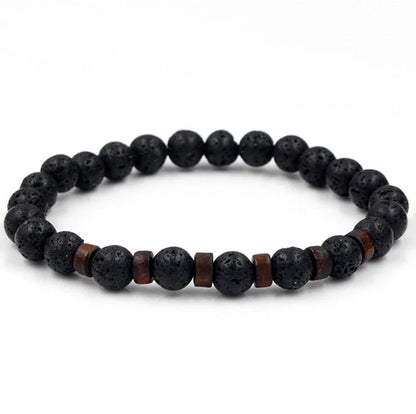 Stylish volcanic stone bracelet in various colors and designs for men