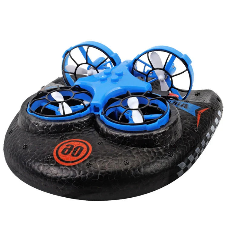 Versatile 3-in-1 RC Hovercraft Drone that can fly, glide on land, and cruise on water with intuitive controls and long-lasting battery life