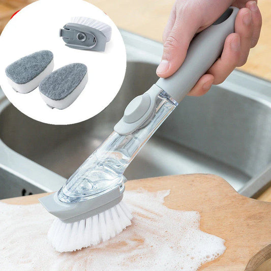 2-in-1 Cleaning Brush with Removable Head for Efficient Kitchen Cleaning