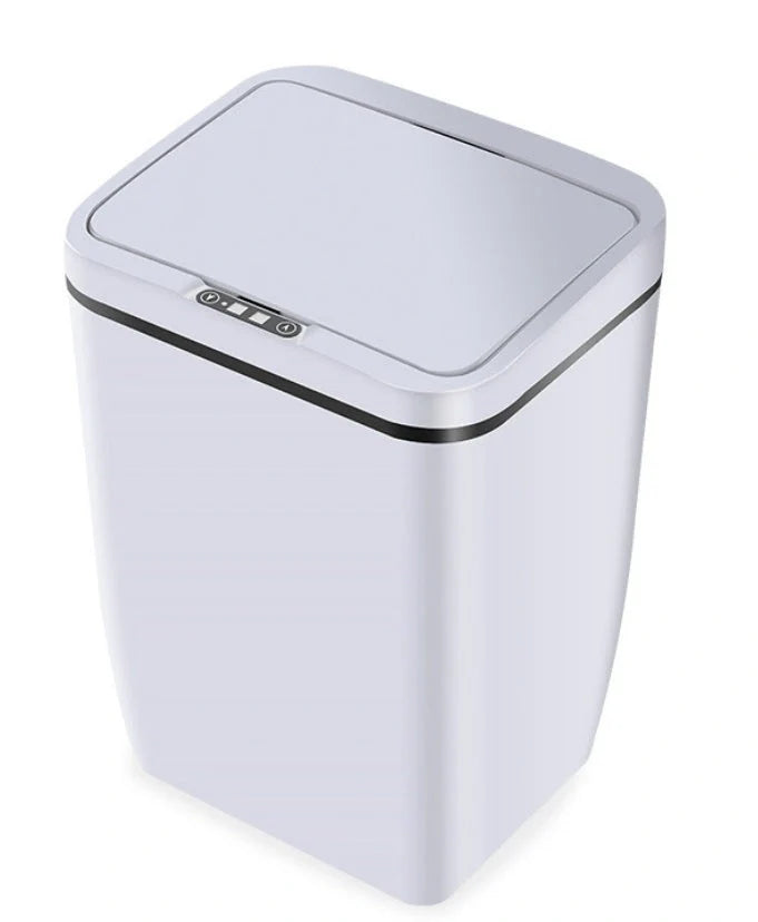 Infrared sensor smart trash bin in black, white, and LJT-02 colours
