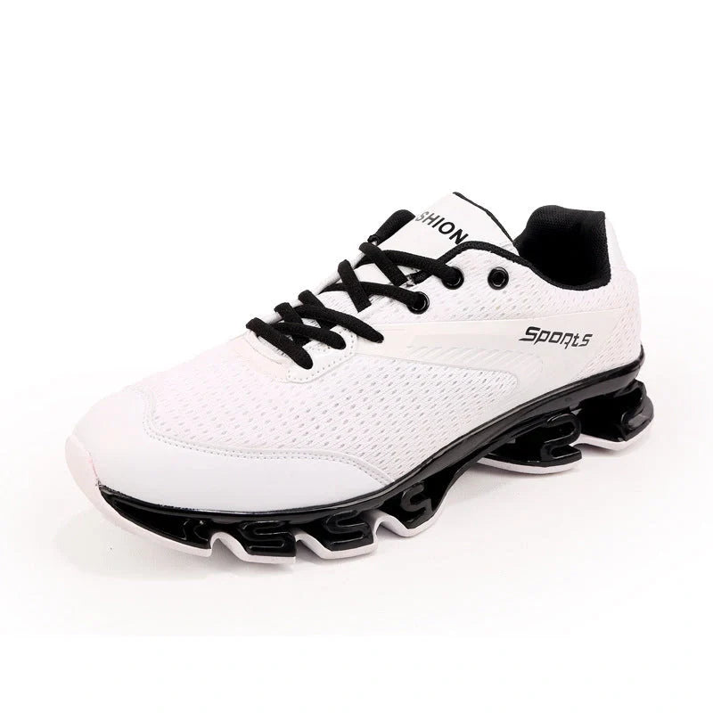 Blade Warrior Sneakers in green, white, black, and red with breathable mesh upper
